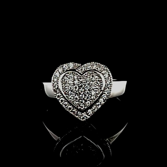 Ladies Heart Cluster Cocktail Ring - Picture 3 of 3